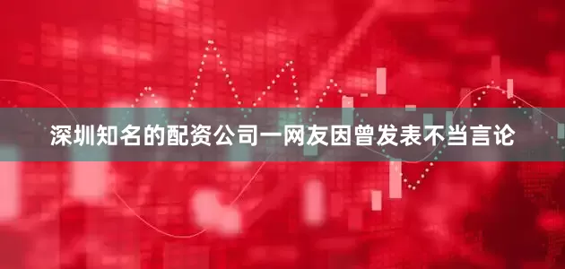 深圳知名的配资公司一网友因曾发表不当言论
