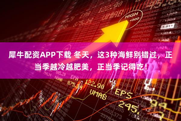 犀牛配资APP下载 冬天，这3种海鲜别错过，正当季越冷越肥美，正当季记得吃！